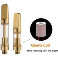 High End Gold CBD Oil Vape Cartridge With Japan Tech Quartz Coil 2.0mm Intake Holes For Very Thick Oil/Distillate