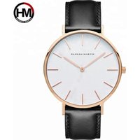 Hannah Martin 2018 New Leather Men Watch Fashion Women Sport Simple Pointer Wristwatches Brand Casual Quartz Couple Watches