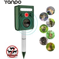 Outdoor Waterproof Solar Power Ultrasonic Animal Repeller With Motion Sensor Pest Repellent For Yard Garden Lawn