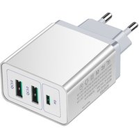3 Ports Wall Charger USB PD QC3.0 Fast Charging 2.4A Type C USB3.1 Fast Charge US EU Plug PD Charger For Mobile Phones