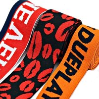 Custom elastic underwear bra Logo Jacquard Elastic Band