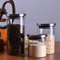 Airtight Glass Storage Jar Stainless Steel Lid