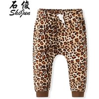 ShiJun 2019 New Design Knitted Leopard Baby Harem Pants