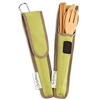 Outdoor Bamboo Travel Utensil Set Bag