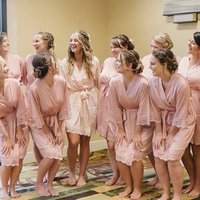 Silk Satin Lace Bridal Robe