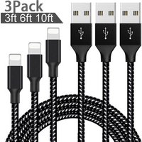 3Ft 6Ft 10Ft Pack Amazon Hot Sale OEM Logo Nylon Braided USB Charging Data Cable For iPhone 5 6 7 8 PLus X