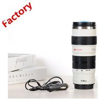 70-200mm Canon Lens Designed Car Heated Travel Mug Electric Self Heating Cup 12V