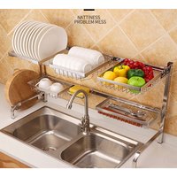 ACTIONCLUB Stainless Steel Kitchen Sink Drying Rack Foldable Household Storage Holder Dish Drain Rack Tableware Shelf Organizer