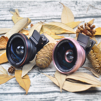 2019 360 Short Videos Magic Camera Phone Lens 2 in 1 0.6X Wide Angle with Clip 37mm Macro Camera for smart phone