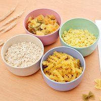 Factory Sell Eco-Friendly Wheat Straw Mixing Bowl Salad Plastic Bowl baby staff lunch box kids wheat straw salad cutter bowl