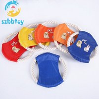 Custom Logo Cotton Rope Ring Training Saucer Toys Flying Disc for Pet Dog