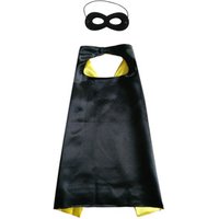 PoeticExst double layers two colors superhero capes kids birthday party wear dress up cosplay cape and mask
