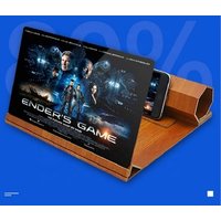 mobile phone screen magnifier portable 12inches phone screen enlarger foldable wooden amplifier stand