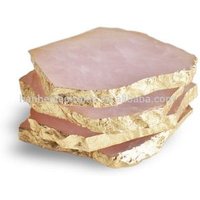 Agate Slices White Gold Thin Finish