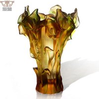 Luxury Daum Crystal Callalily Flower Vase Home Decoration Wedding Table Centrepiece