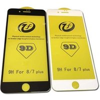 Full Glue Edge to Edge 9H Glass Shield Really 9D Silk Printing Anti-shock Tempered Glass Screen For Iphone 6 Plus Curved Glass