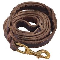 Brown Leather Braided Strap Dog Training Leash 6 Foot Heavy Duty Best for Small Medium Dog Leash