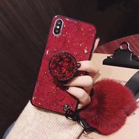 hot selling Fox Plush Ball Hairy phone Case Cellphone Cover For huawei P20 P30 Pro , luxury case for huwei nova5 mate 10 20 lite