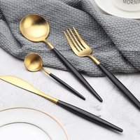 Gold Reusable Stainless Steel Tableware Set 72pcs Restaurant Buffet Wedding Cutlery