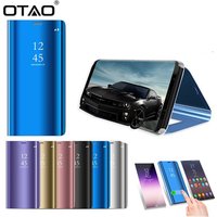 OTAO Mobile Cover For Mi Redmi 5 4X Plus Clear View Smart Mirror Phone Cases For Xiaomi Redmi Note 3 5 5A Pro Coque