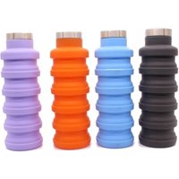 16oz FDA Approved BPA Free Leak Proof Foldable Sports Silicone Water Bottle Collapsible Silicone Water Bottle Silicone
