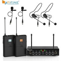 Fifine UHF Professional Lavalier Lapel Clip Collar Wireless Headset Microphone System