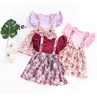 Floral Jumpsuit Skirts Girls Dress Kids 1 Year Baby Girl Dresses