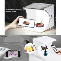 PULUZ 20cm Include 2 LED 1100LM Light Photo Lighting Studio Shooting Tent Box Kit with 6 Colors Backdrops