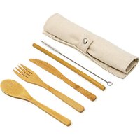 High Quality Durable Hard Handle Zero Waste Organic Plants Bamboo Cutlery Kit