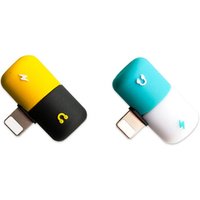 New Products Mini Pill Shape 2 in 1 Fast usb Charger Adapter For iphone Jack to Earphone AUX Splitter