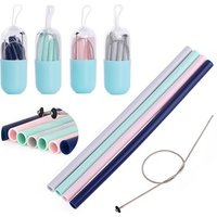 New Product Ideas 2019 Wholesale Reusable Silicone Folding Collapsible Straw