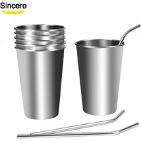 Eco Friendly tumbler cups stainless steel travel mug drinking cups with straws 8oz