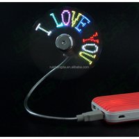 Flexible USB Programmable Message Fan RGB Multicolor Software Program LED messaege Fan Wholesale