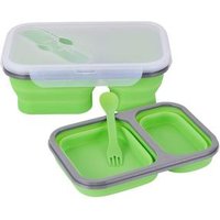 Portable reusable 2 Compartment bento box food container / Collapsible lunchbox set