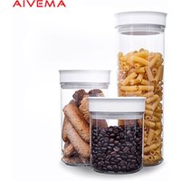 Kitchen Plastic Sealed Food Storage Container set With Lid Candy Jars BPA free canisters