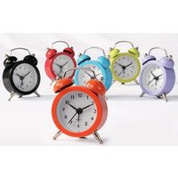 Colourful Mini Twin Bell Alarm Clock Bedside