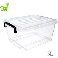 5L Eco Friendly Transparent Clear Plastic Storage Box With Lock Plastic Storage Box