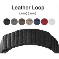 Adjustable Magnetic Genuine Leather Loop for Apple Watch Band 42mm 38mm 40mm 44mm Strap Belt Link Bracelet for Iwatch 1 2 3 4