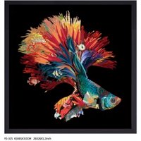 26x26 Inch Fish Flower 3D Wall Panel Art