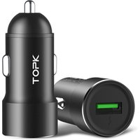 TOPK Charging in Cars 1 USB Port Car Charger for Smart Phone Adapter