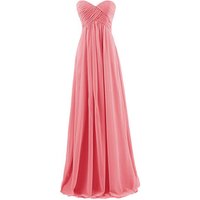 Pleated Chiffon Strapless Evening Gown