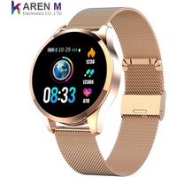 Women Smart watch stainless steel Q9 girls Smart bracelet with heart rate and blood pressure smartwatch