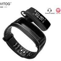 Hot Sale 2 in 1 Smart Bracelet BT Wireless Headset Fitness Tracker Smart Watch with Heart Rate Monitor Blood