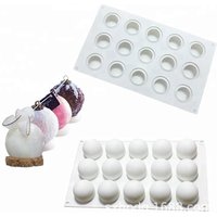 Amazon hot 15-cavity mousse ball silicone mold DIY baking tools round cake jelly chocolate mold