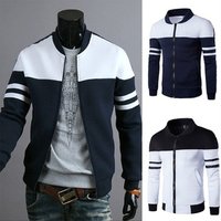 2019 men Casual Stitching color baseball jacket fashion Webbing design Fleece coat male zipper Cardigan University Couple Jacket
