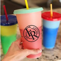 2019 Hot selling new reusable plastic cups magic color mood color changing cup