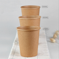 Disposable nature color bamboo paper mugs