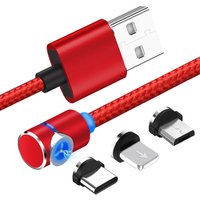 Multi Colors Durable Nylon Braided 2.4A Micro Type C Strong Magnetic Charging USB Cable