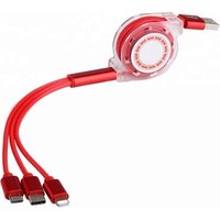 2.4A 100cm logo Customized TPE 3 in 1 Retractable micro usb multi charger usb c cable fast charging type-c cable for iphone