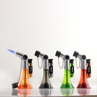 YN-013 multi-color mixed hair wholesale mini outdoor BBQ windproof horn type welding kitchen small straight gas lighter